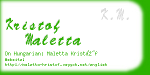 kristof maletta business card